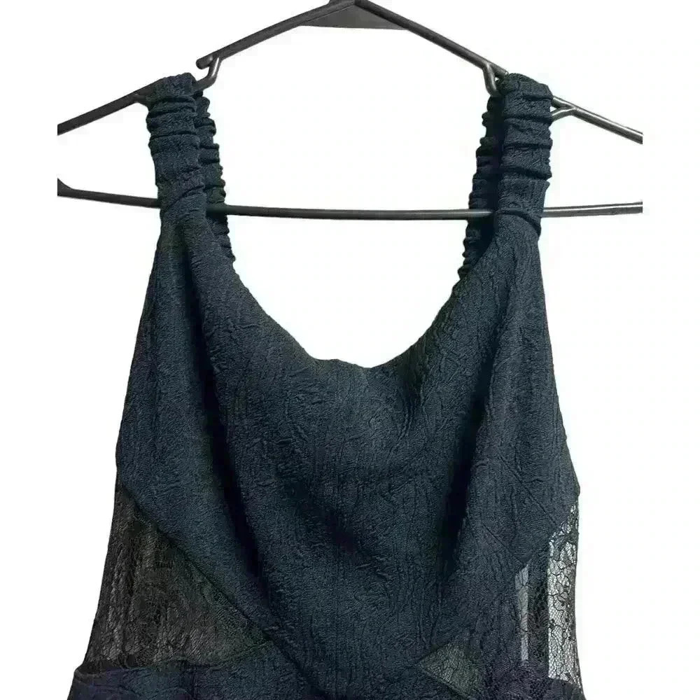 Free People Brooklyn Lace Mini Dress Black Stretchy Straps Medium - Picture 3 of 11
